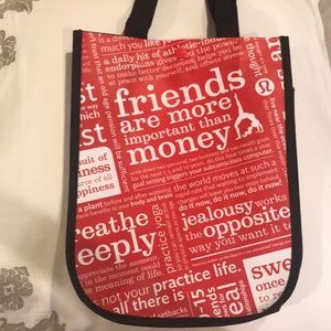 Red lululemon reusable bag